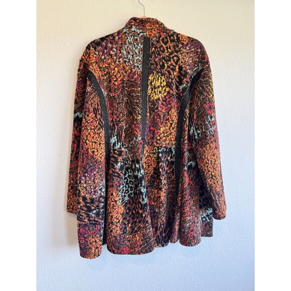 Ali Miles Women's Boho Artsy Colorful Button Front Jacket Cardigan Knit 3X - Picture 2 of 12